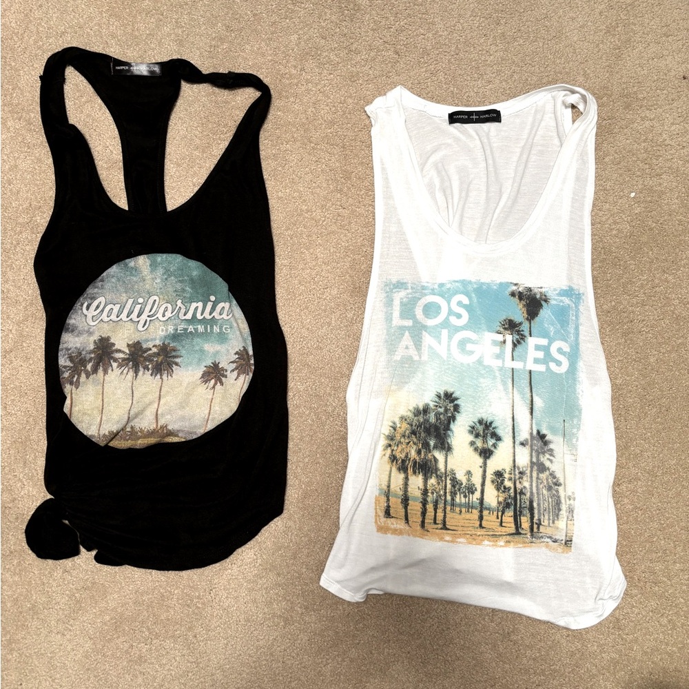 Harper Harlow cotton Tank tops 2 for 1 black, white